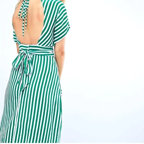 💚 FAITHFUL THE BRAND MILAN DRESS green stripe size 4 💚 - Picture 3 of 8